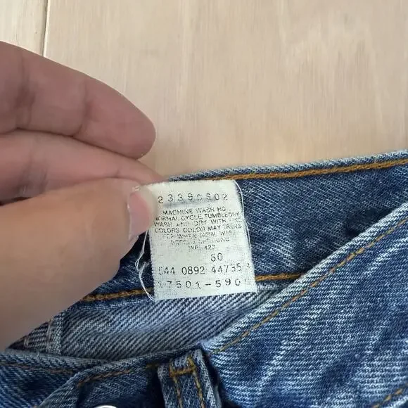 Vintage Levis 501 Jeans 25 Blue 80s Denim Made in USA Workwear Non Selvedge - Picture 5 of 10